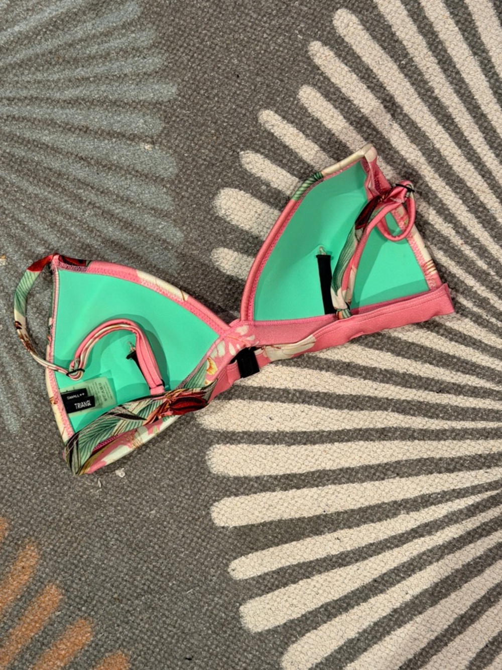 triangl swimwear Pink Floral Triangle Bikini Top - Picture 2 of 6